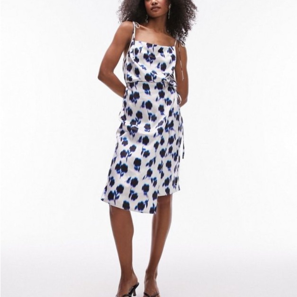 ASOS/Topshop Blue and White Midi Dress